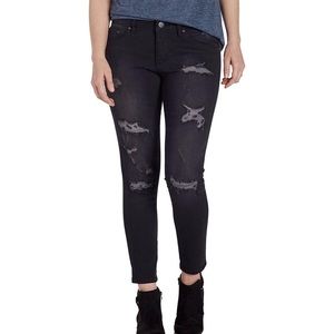 NWT Jag Jeans 16 Mera Low Waist Skinny Ankle Distressed Black Jeans